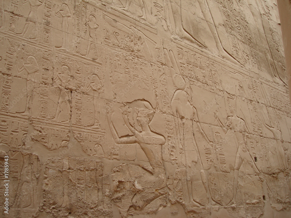 wall with hieroglyphs in egypt
