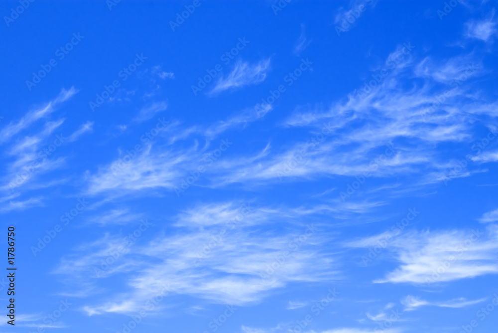 blue sky with delicate clouds