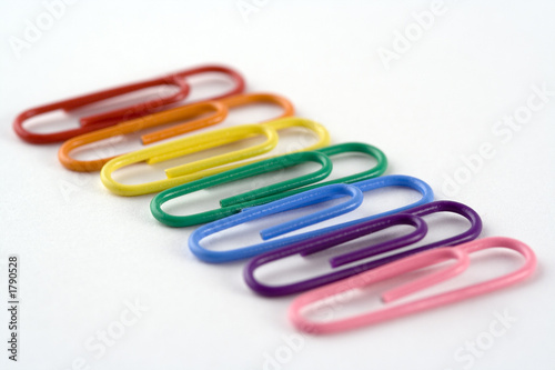 rainbow coloured paperclips