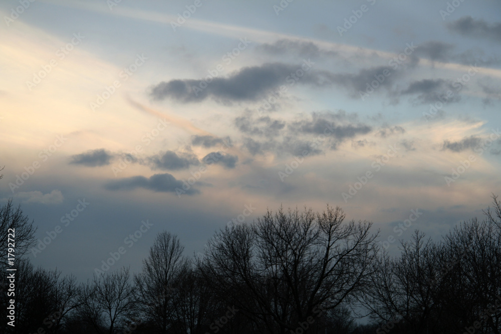 clouds in the sky at dusk