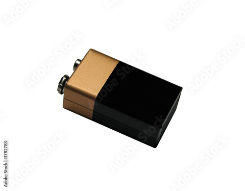 nine volt battery, isolated on white