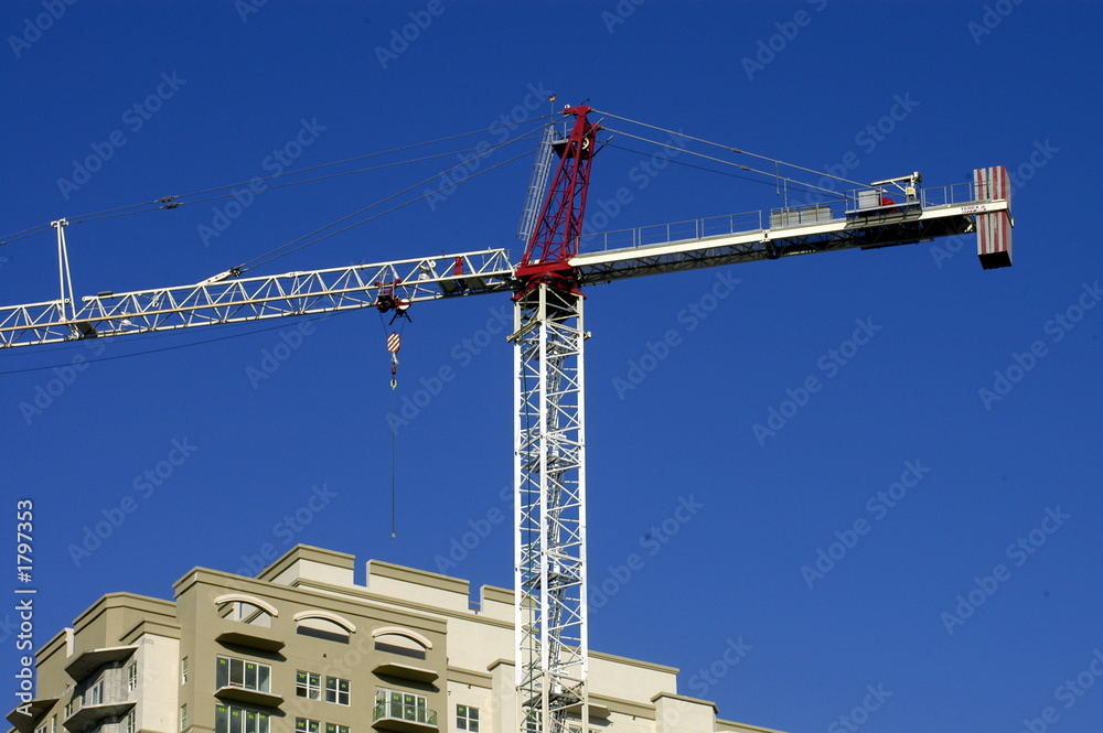 tower crane in blue sky