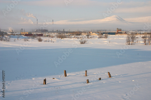 industrial snowy landscape