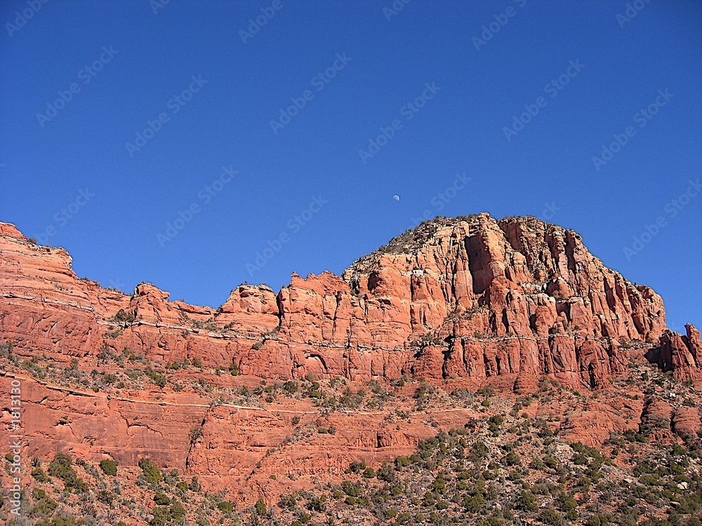 long rock in sedona and small moon