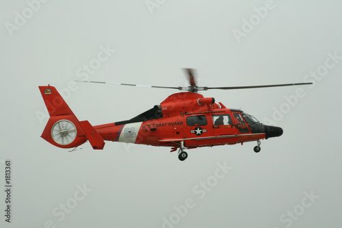 red coast guard helicopter