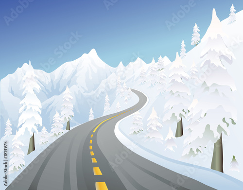 winter mountain road