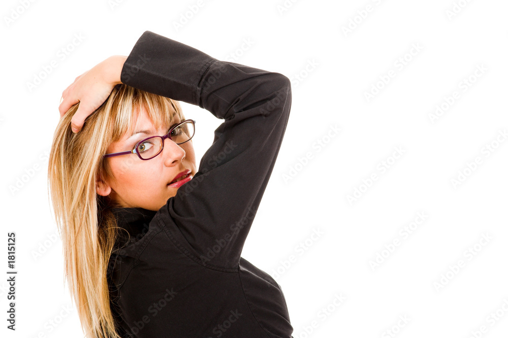 beautiful young woman with eyeglasses beautiful young woman with eyeglasses