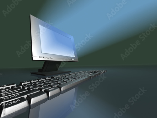monitor and keyboard