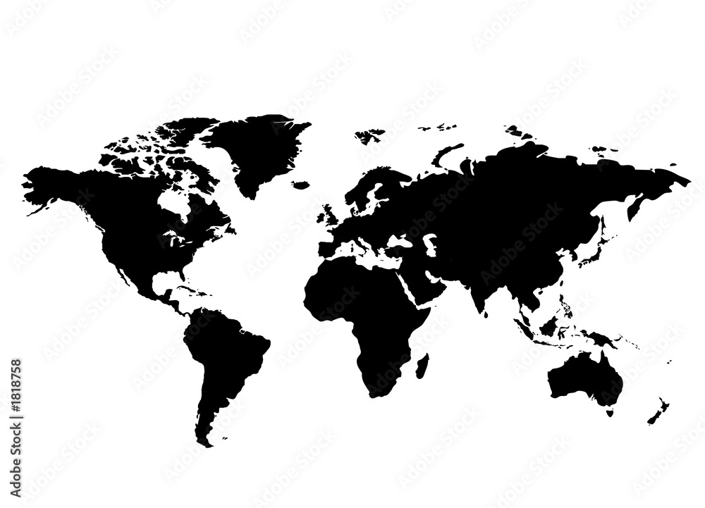 Naklejka premium Mapa świata