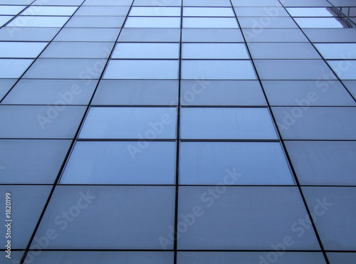 glass wall of skyscraper