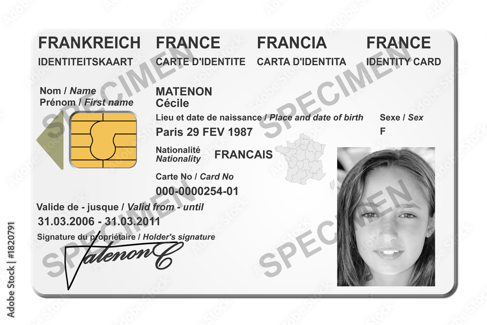 carte d'identité Stock Photo | Adobe Stock