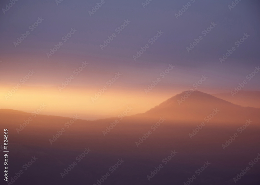peaceful sunset in mountain peaceful sunset in mountain