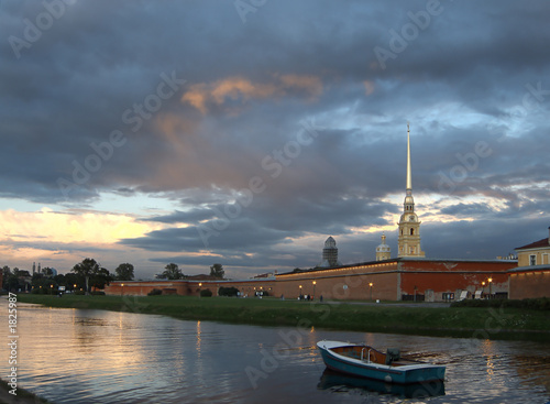 saint-petersburg. the peter and paul  fortress in the evening. photo