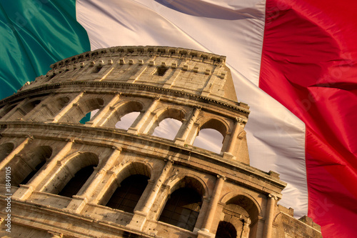 Photography colosseum on flag