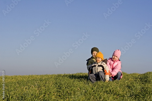 children on a meadow
