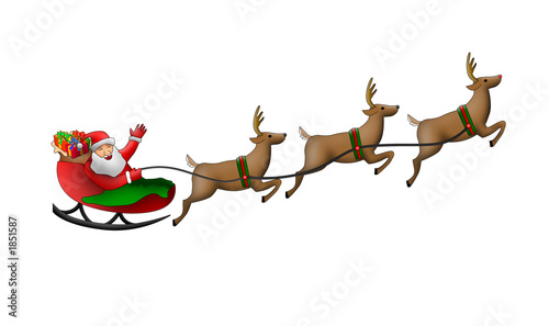 santa on his sleigh