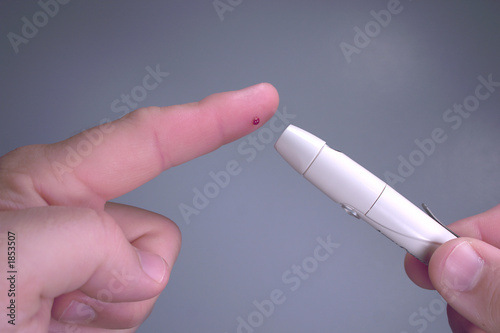 obtaining a drop of blood