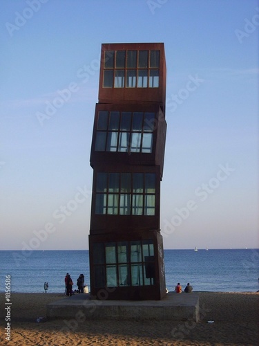 tower on the beach in barcelonetta