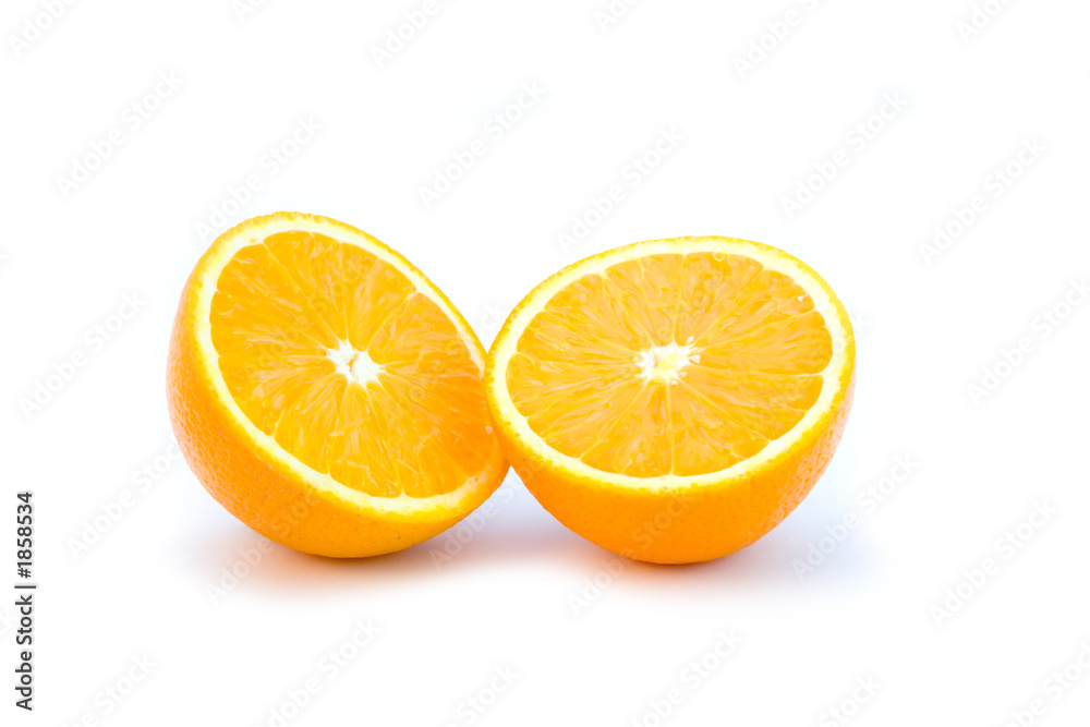 two orange half