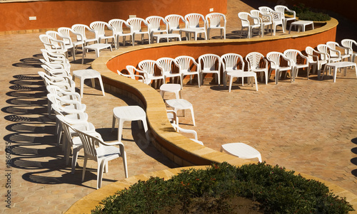 Fotografia, Obraz plastic chairs in the amphitheatre