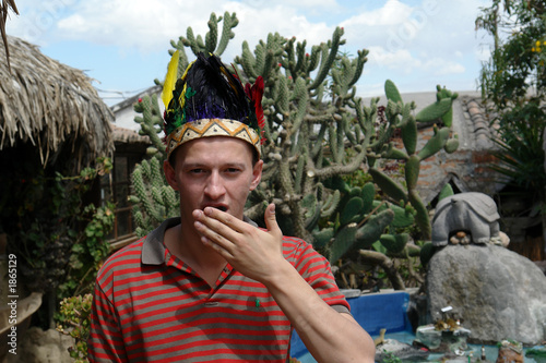 the man in the indian cap