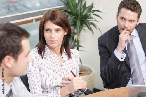 group of business people working  on project