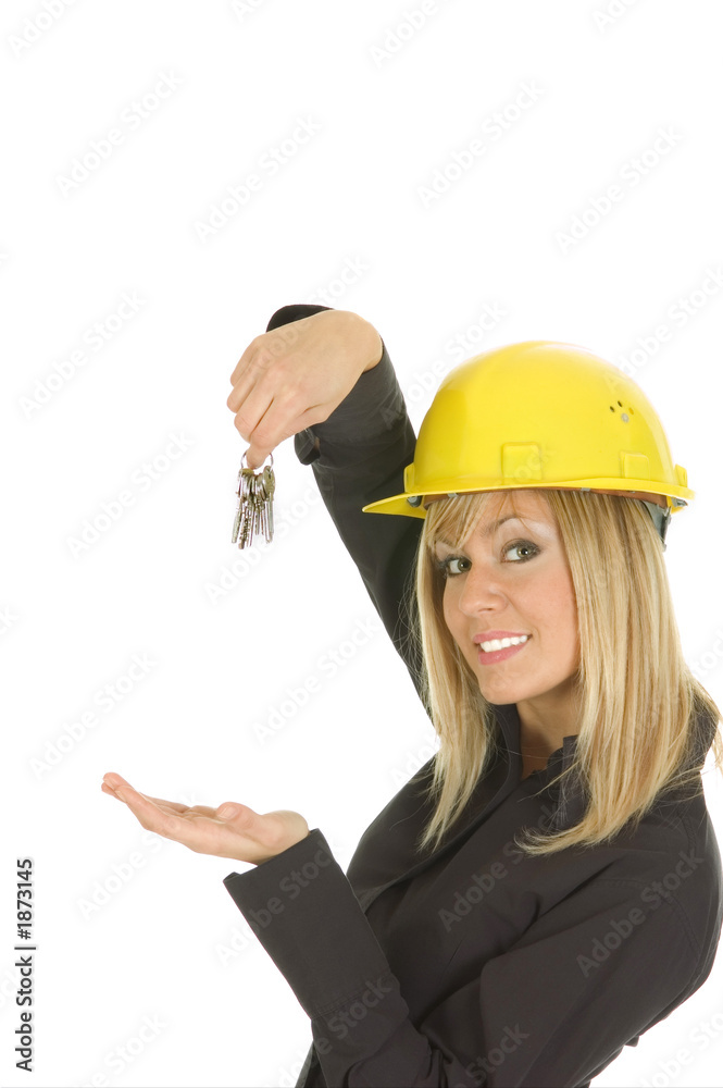 beautiful blond holding keys beautiful blond holding keys