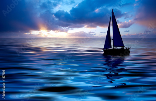 canvas print motiv - Eric Gevaert : sailing and sunset