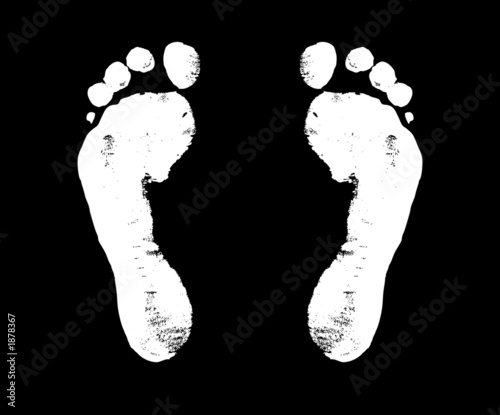 footprint white on black