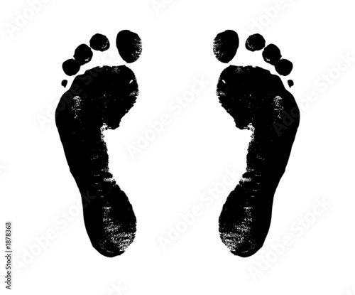 footprints black on white