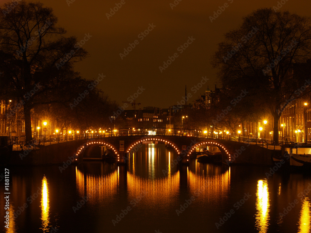 canals of amsterdam by night