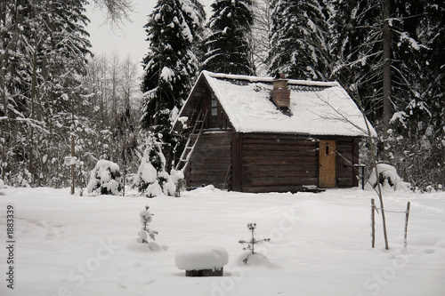 the bath in the village. winter. russia