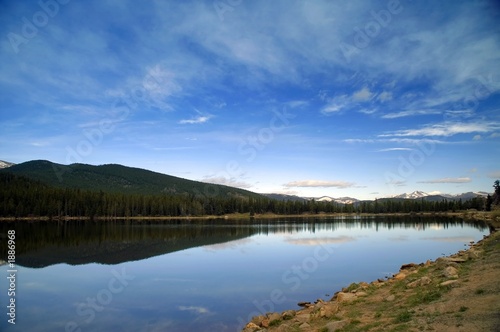 lake with mountains in scenic colorado