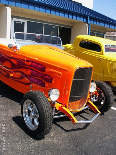 orange hotrod car