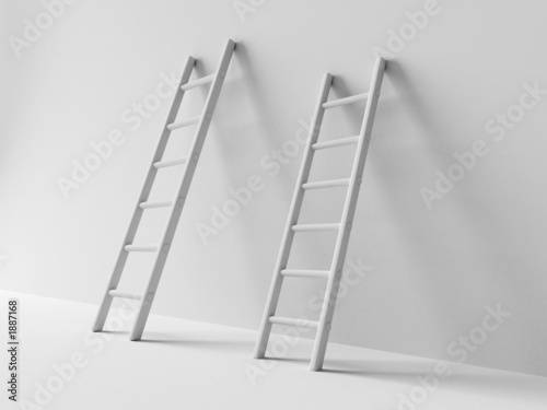 two stairways costing beside wall reject shade