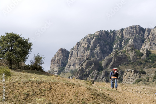 tourist at mountains