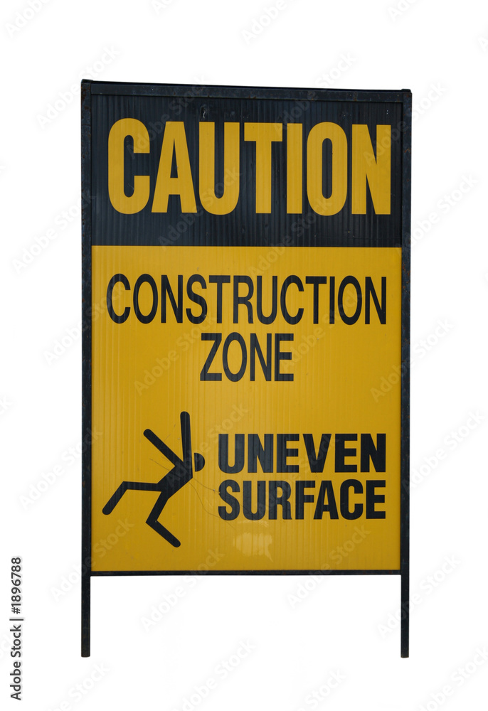 Fototapeta premium caution uneven surface sign