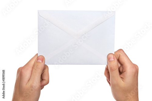 hands holding mail