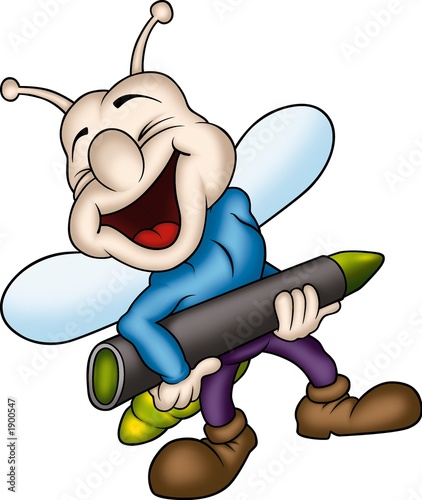lightning bug with crayon