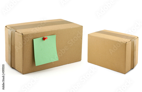 two cardboard boxes photo