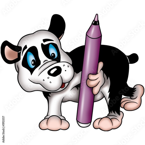 giant panda with marker