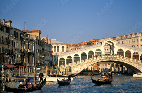 Venedig, Rialtobrücke, Canal Grande, Gondeln, Copy space