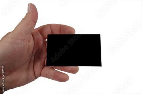 hand hold blank business card