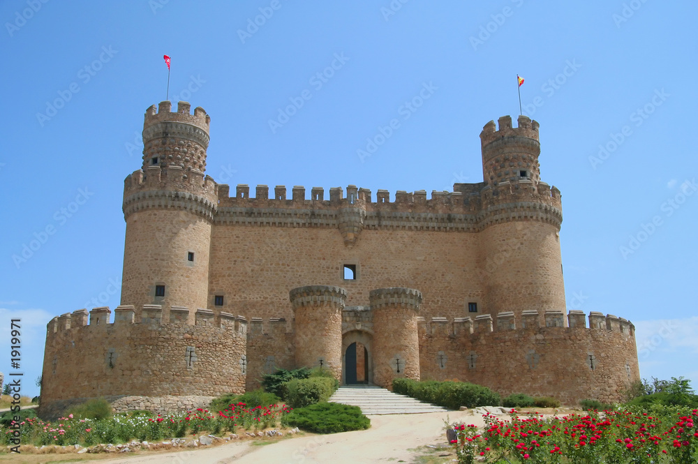 castle at manzanares el real near madrid, spain