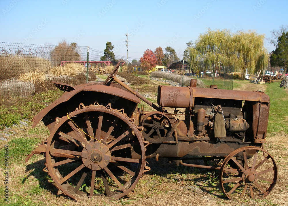 old rusty tractor