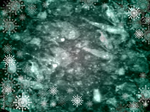 green winter snowflake background and frame