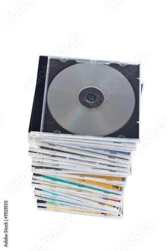 stack of dvds and cds