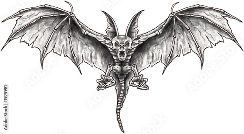bat - fledermaus - zeichnung photo