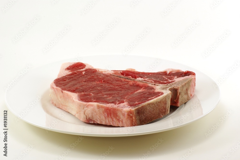 raw t-bone steak