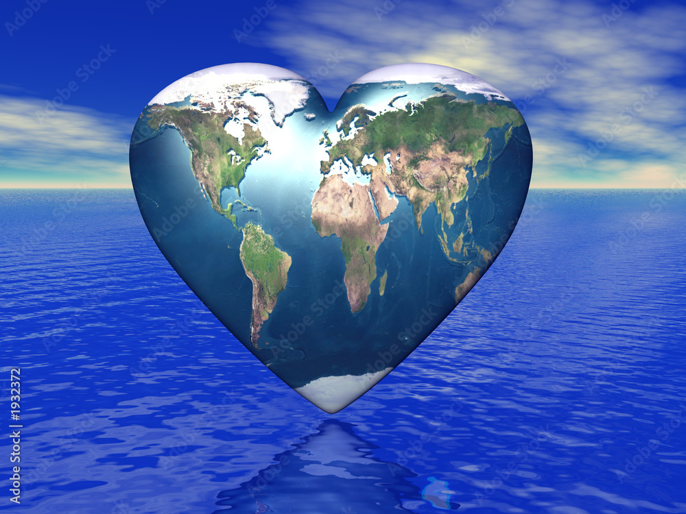 Naklejka premium world in which lives love